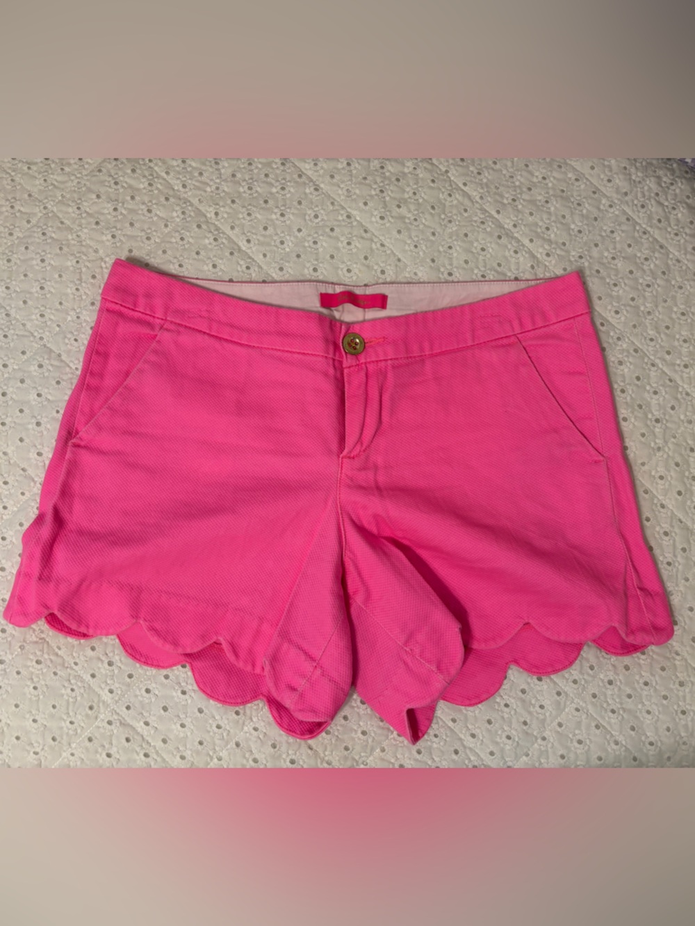 LILLY PULITZER Hot Pink Scallop Hem Shorts
